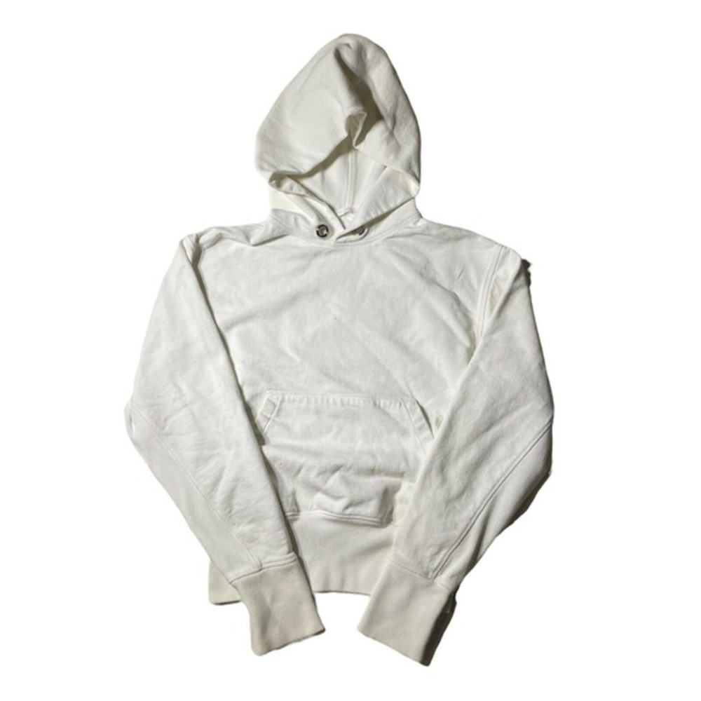Helmut Lang White Standard Embroidered Logo Hoodie Sweatshirt size S/M